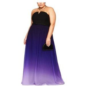 NWT City Chic Ombre Lust Maxi Dress - Violet Size 18 NEVER WORN!!!